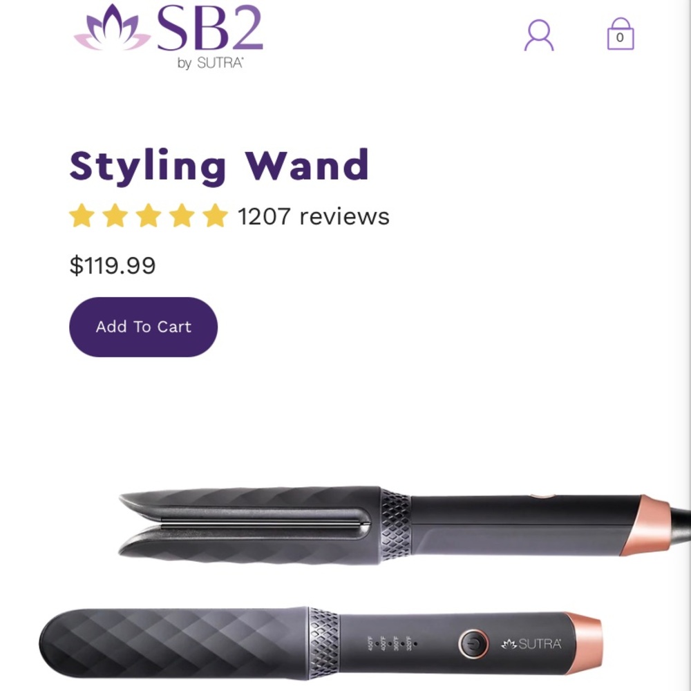 Sutra styling wand/curler
